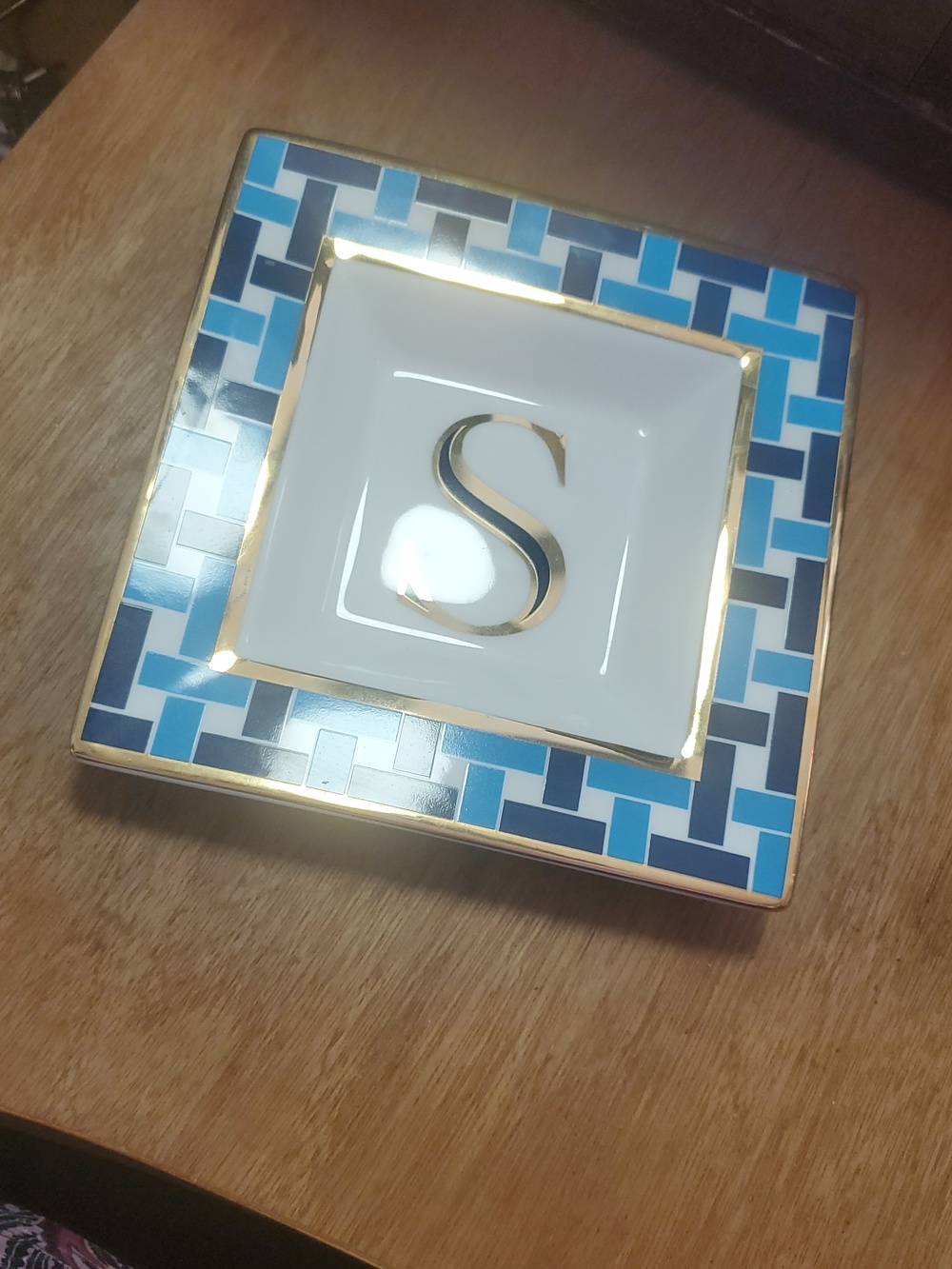 Wonder ceramic plate with S monogram D